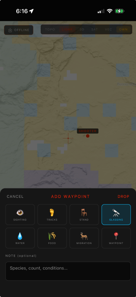 Map with land ownership overlay